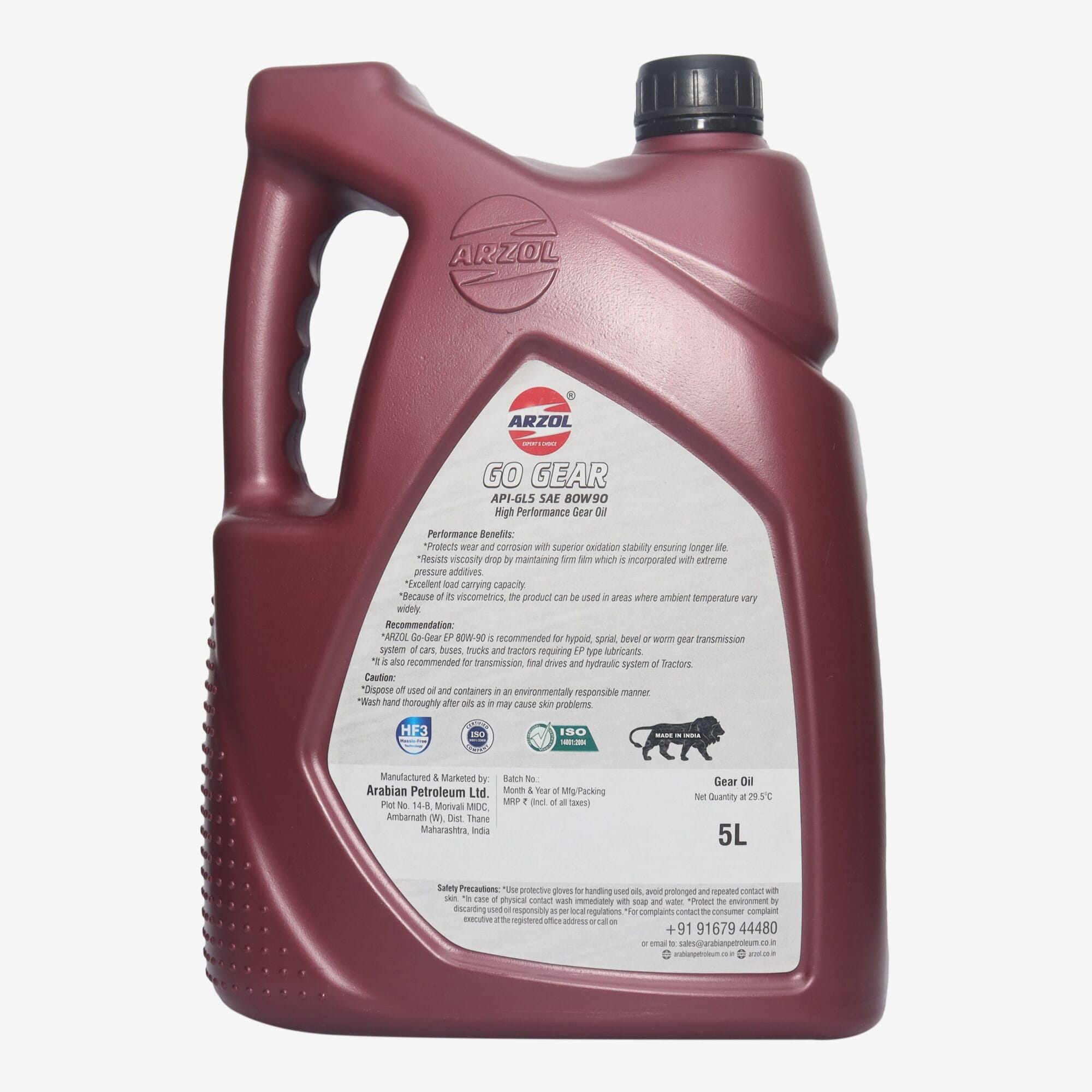 Lubricant Arzol Go Gear Ep 80W/90 (Api Gl-5) -5L - - image 4