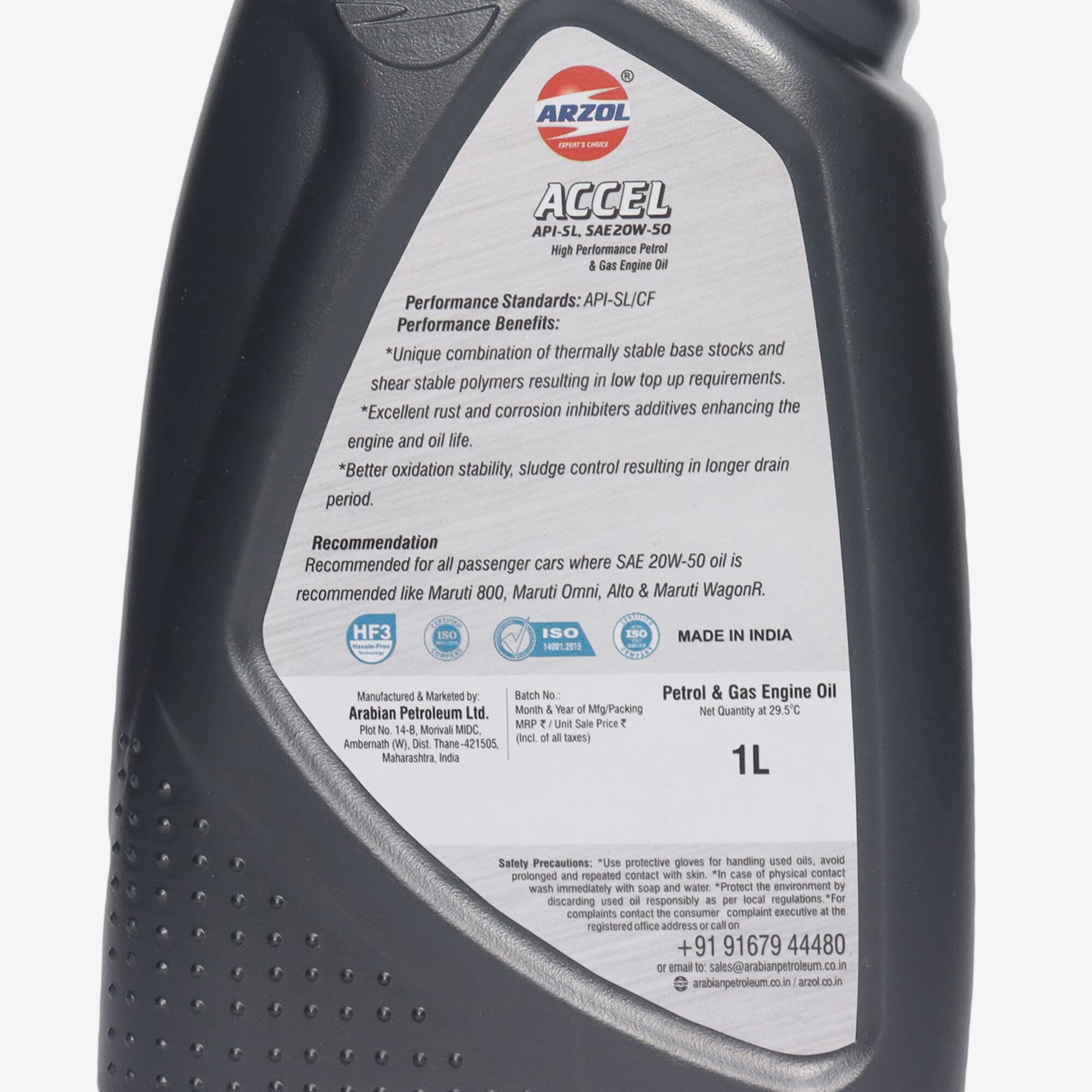 Lubricant Arzol Accel 20W/50 (Api Sl,Cf) -1L - - image 3