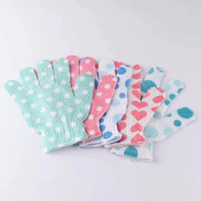 Printed Exfoliating Shower Bath Glove (Random Color) For Shower Spa Massage And Body Scrubs Dead Skin Cell Remover Solft And Suitable - image 1