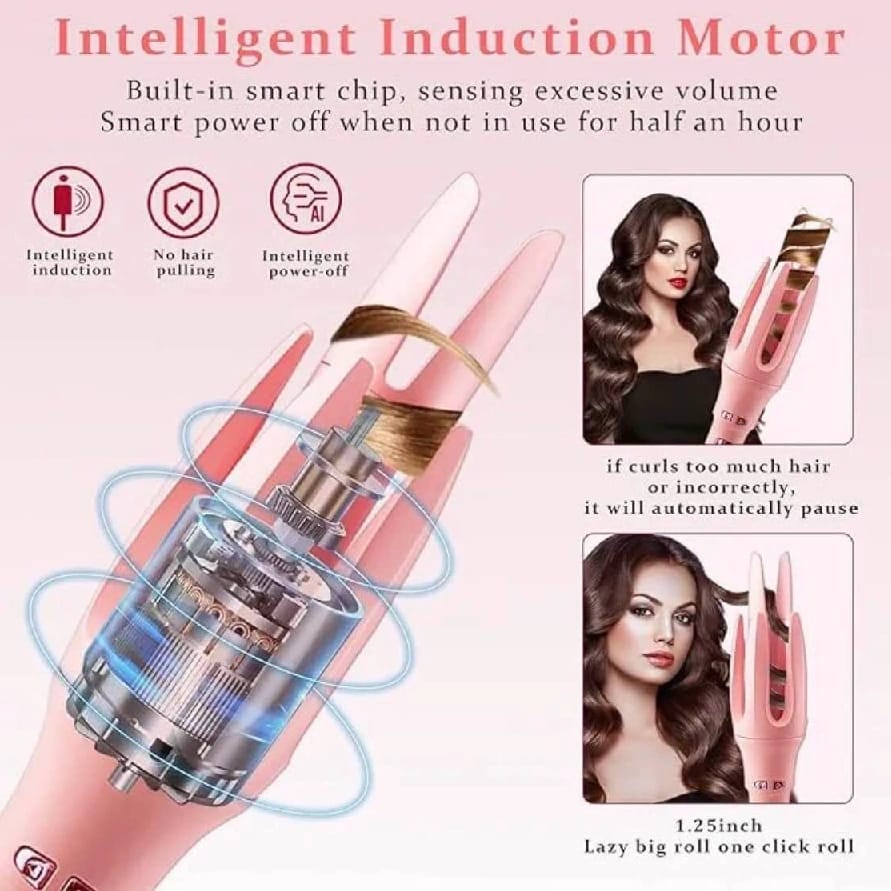 Premium Automatic Hair Curler Self Spiraling Rotating Curler With Digital Display Temperature Control - image 5
