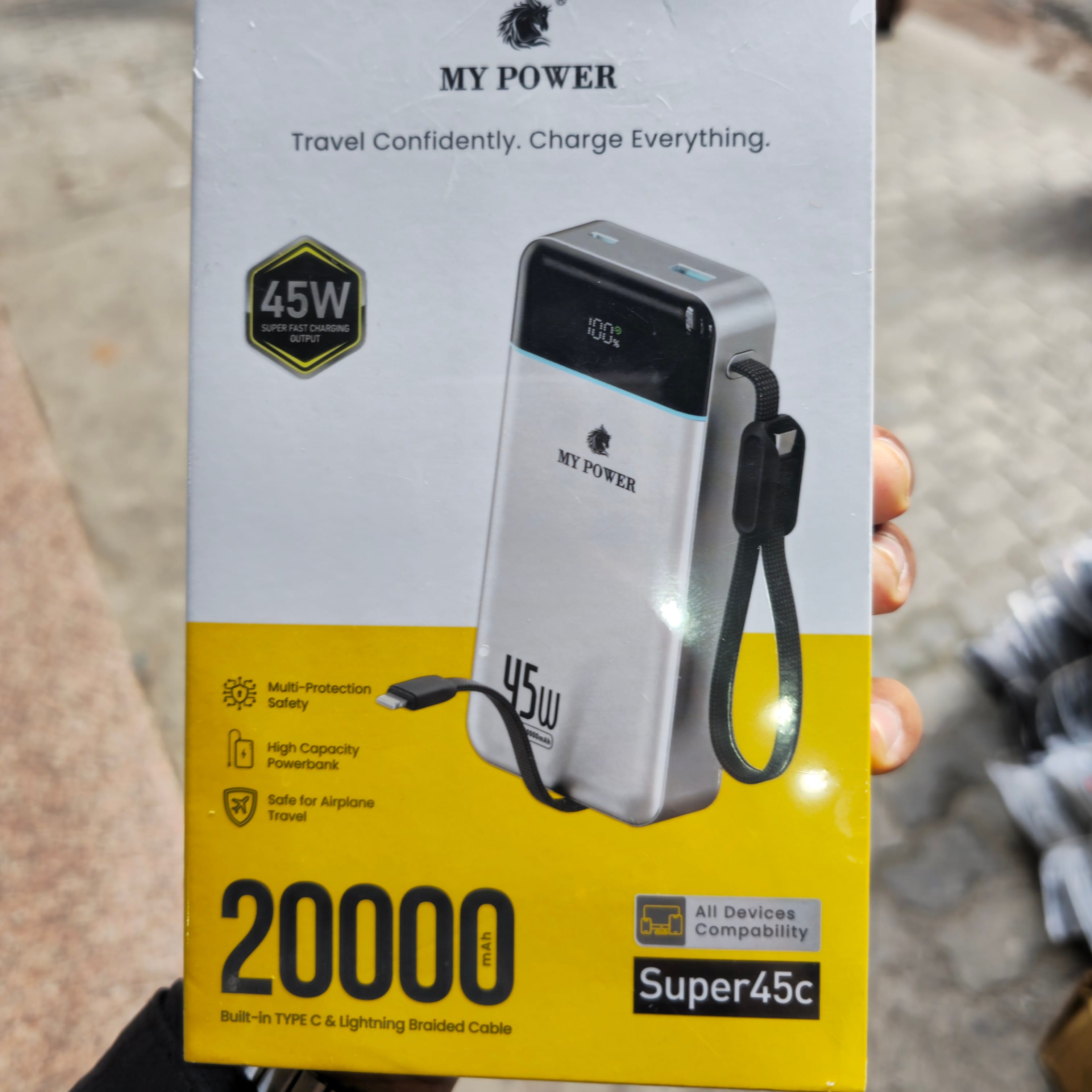 MyPower Super45C 20000mAh 45W Power Bank Built in Cable - image 3