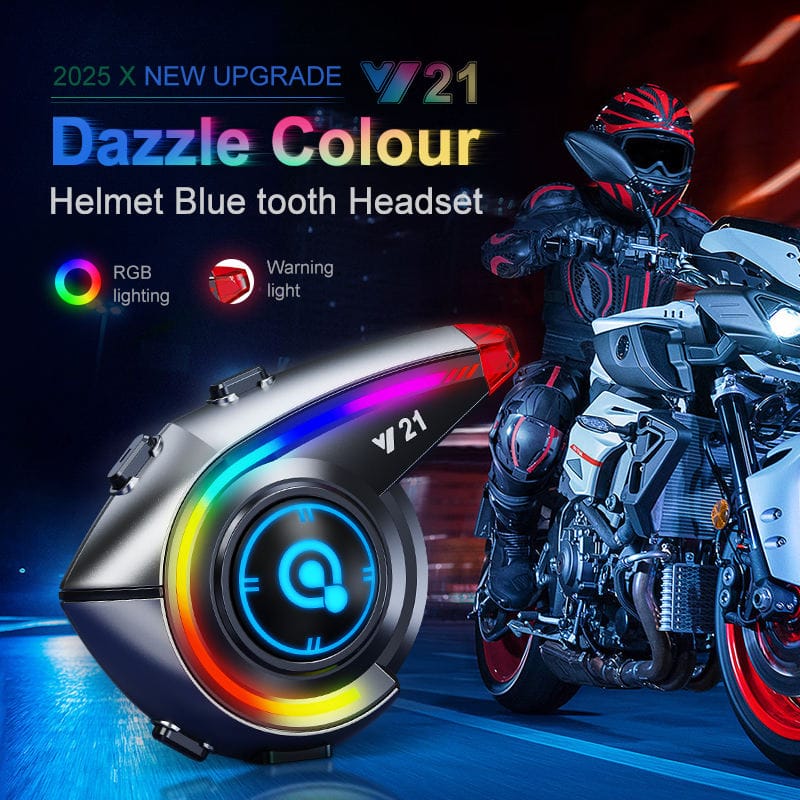 Y21 IPX6 Waterproof Headset For Helmet BT Helmet Headset RGB Wireless - image 5