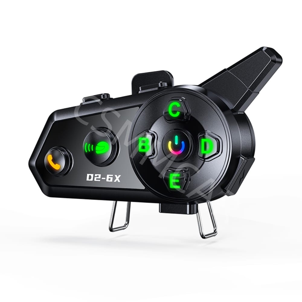 D2-6X Motorcycle Helmet Bluetooth Intercom 6-Person Switching Intercom Distance 1000 Meters Multi-Scene Mixing IP66 Waterproof - image 1