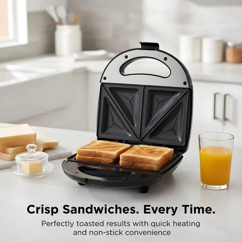 Glen Electric Sandwich Maker with Non-Stick Coating Plates 750W - Black (SA-3025SW) - image 2