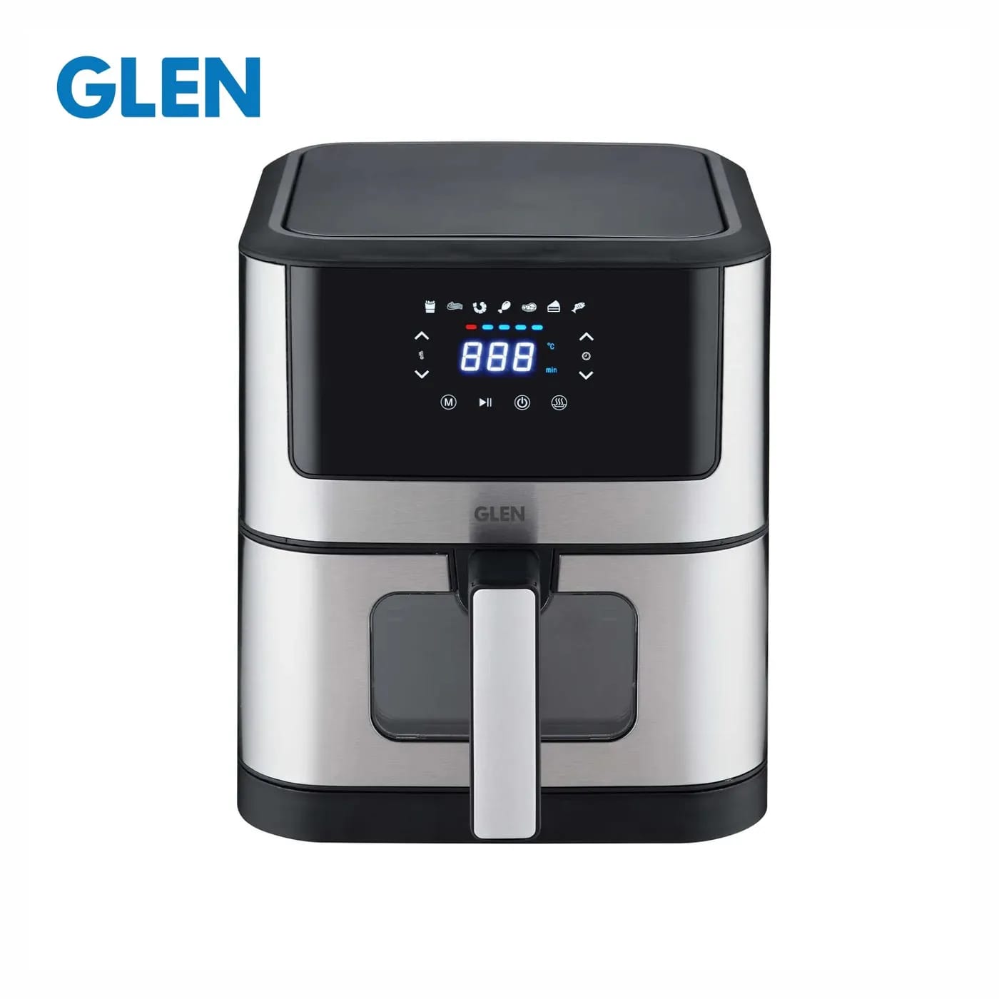 Glen Air Fryer, 6.0 Litre Digital Controls, 7 Pre Set Menu Timer, Temperature Control, 1500W -Black & Silver (3043 DSS) - image 1