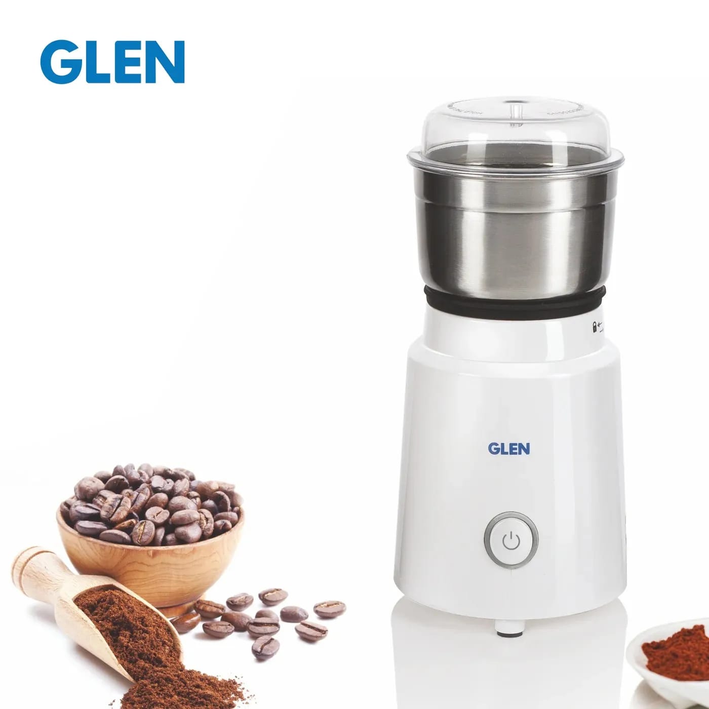 Glen Electric Mini Grinder, 50gm SS Jar for Dry and Wet Grinding 350W - White (4045 NG) , 1 Year Warranty - image 1