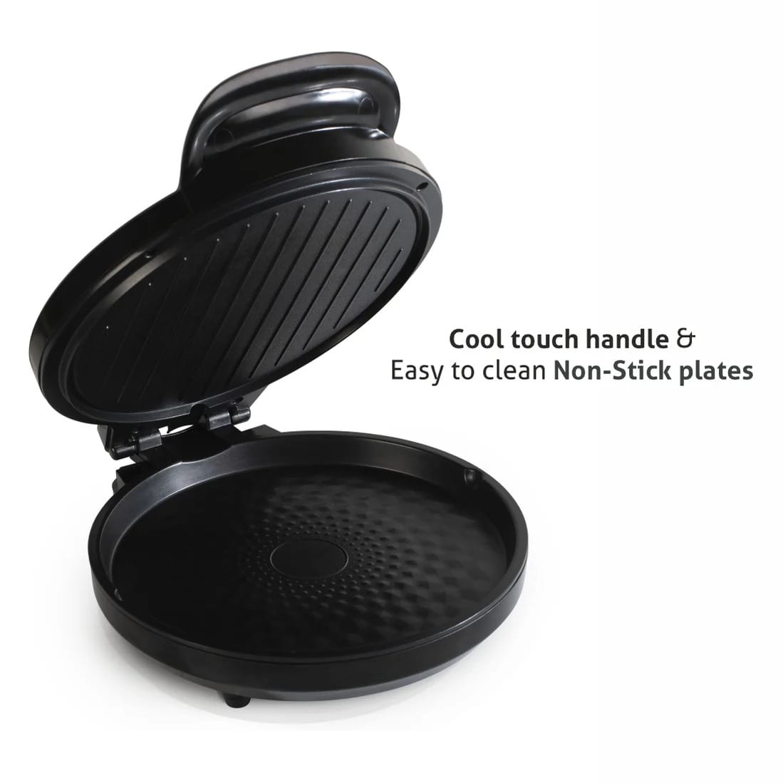 Glen Electric Pizza Grill and Crepe Maker with 180-Degree Opening, Non-Stick Coating, 1200w - Silver , 1 Year warranty (3033 PG) - image 4
