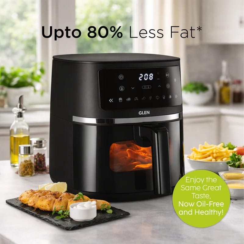 Glen Digital Air Fryer 4.2 Litre Capacity with 8 Pre Set Menu Timer, Temperature Control, 1350W -Black (SA3061DIGI) - image 2