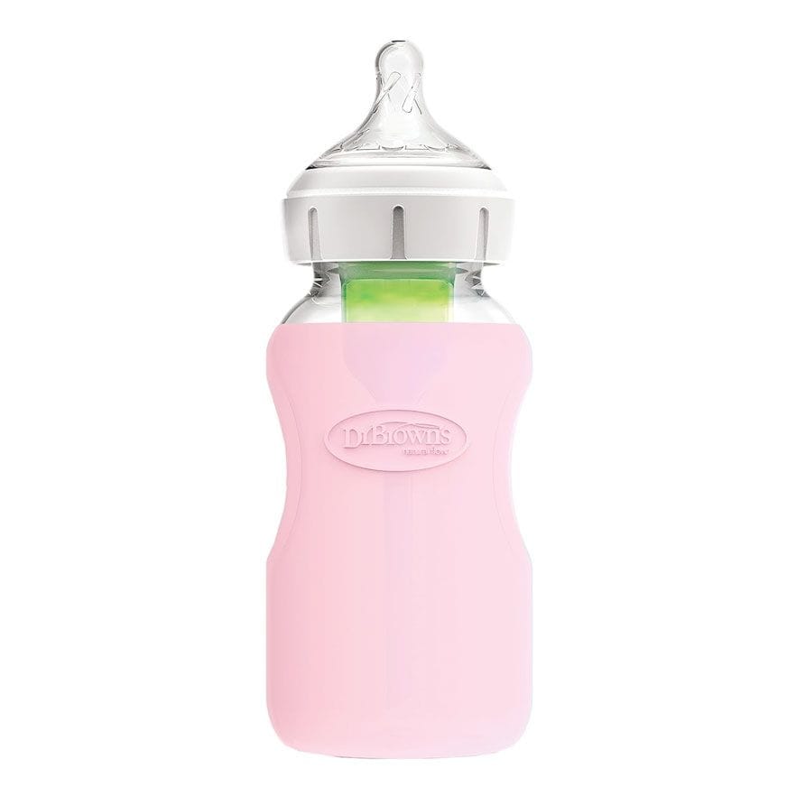 Dr Brown's 9oz Wide-Neck Glass Bottle Sleeve - Lt Pink AC086 - image 2