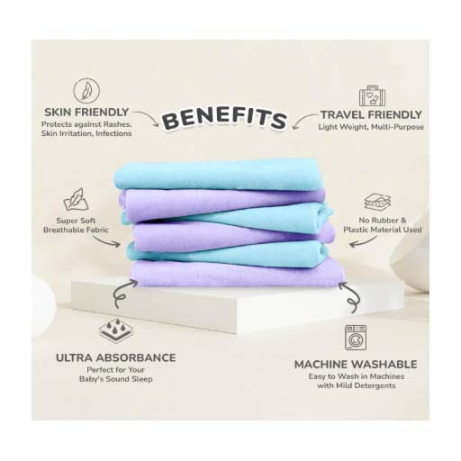 R for Rabbit Dry Nap Bliss Premium Pee Protector Sheet M-Pack of 2 Dry(0-1yrs), DSDNBMBP3 - image 4