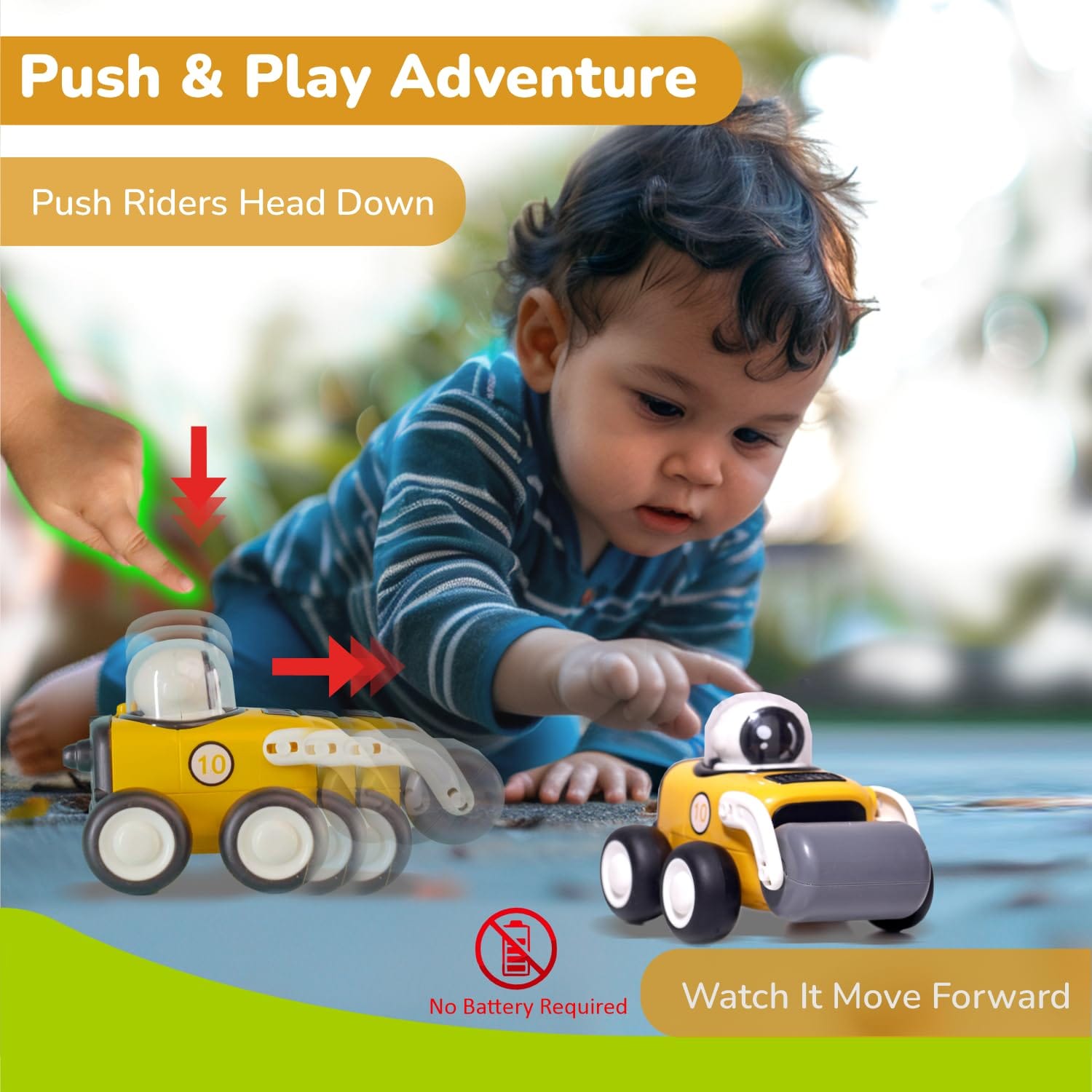 R for Rabbit Orapple Rover 4-Piece Mini Construction Vehicle Set for Kids(12mnths+), ORORYB01 - image 3