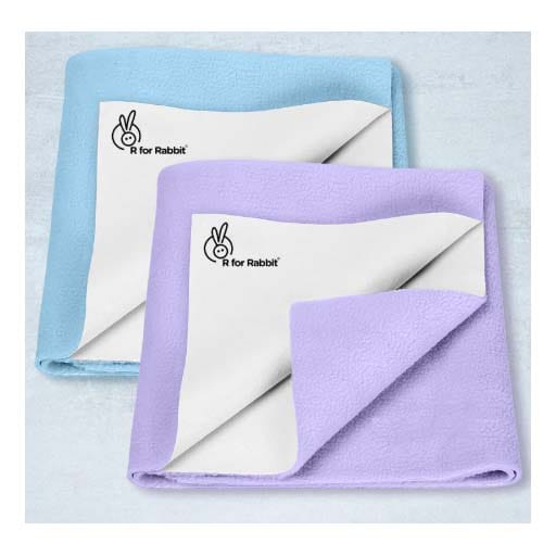 R for Rabbit Dry Nap Bliss Premium Pee Protector Sheet M-Pack of 2 Dry(0-1yrs), DSDNBMBP3 - image 1