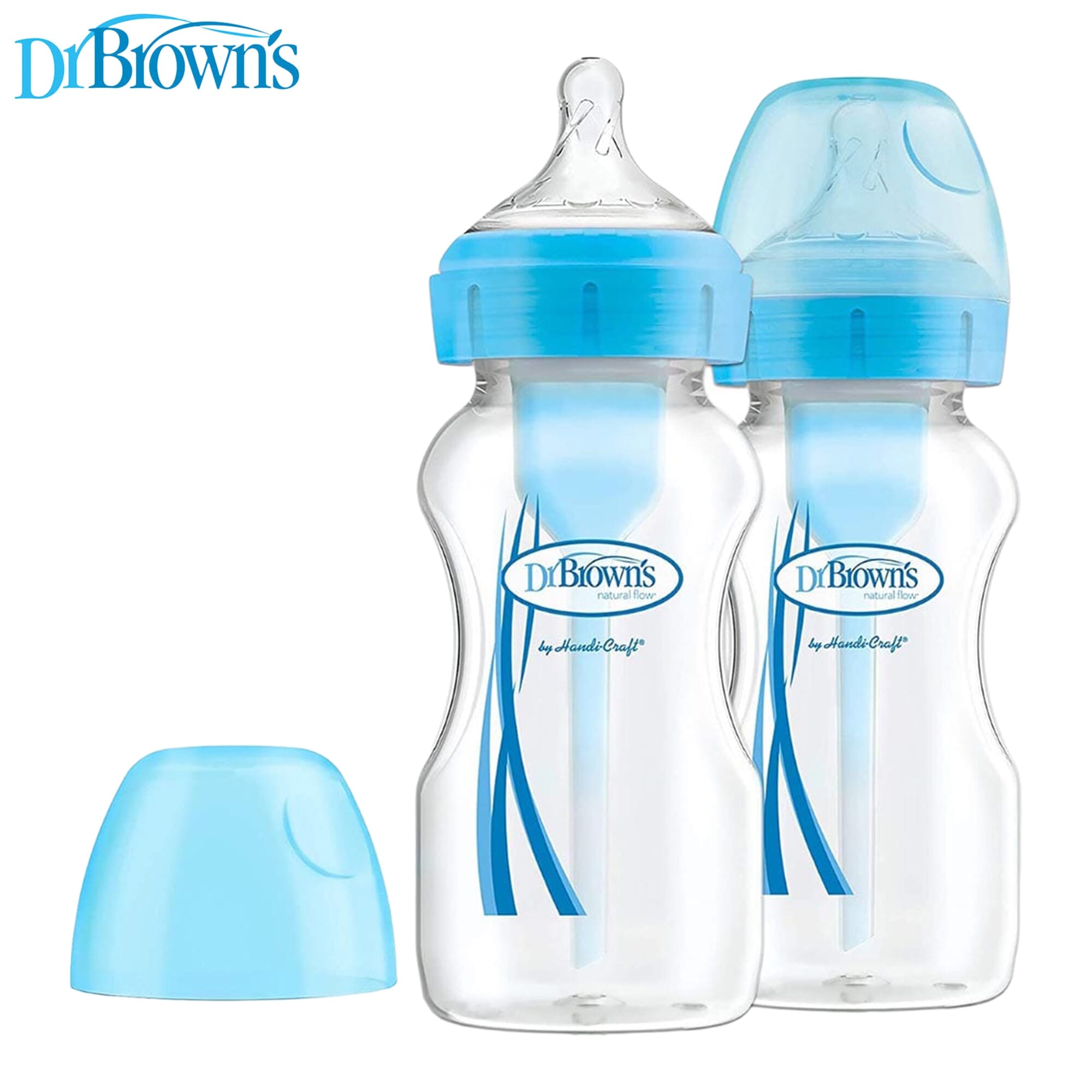 Dr. Brown's Wb92602-Esx 9 Oz/270 Ml Options+ Wide-Neck Bottle Pp Blue 2-Pack - image 1