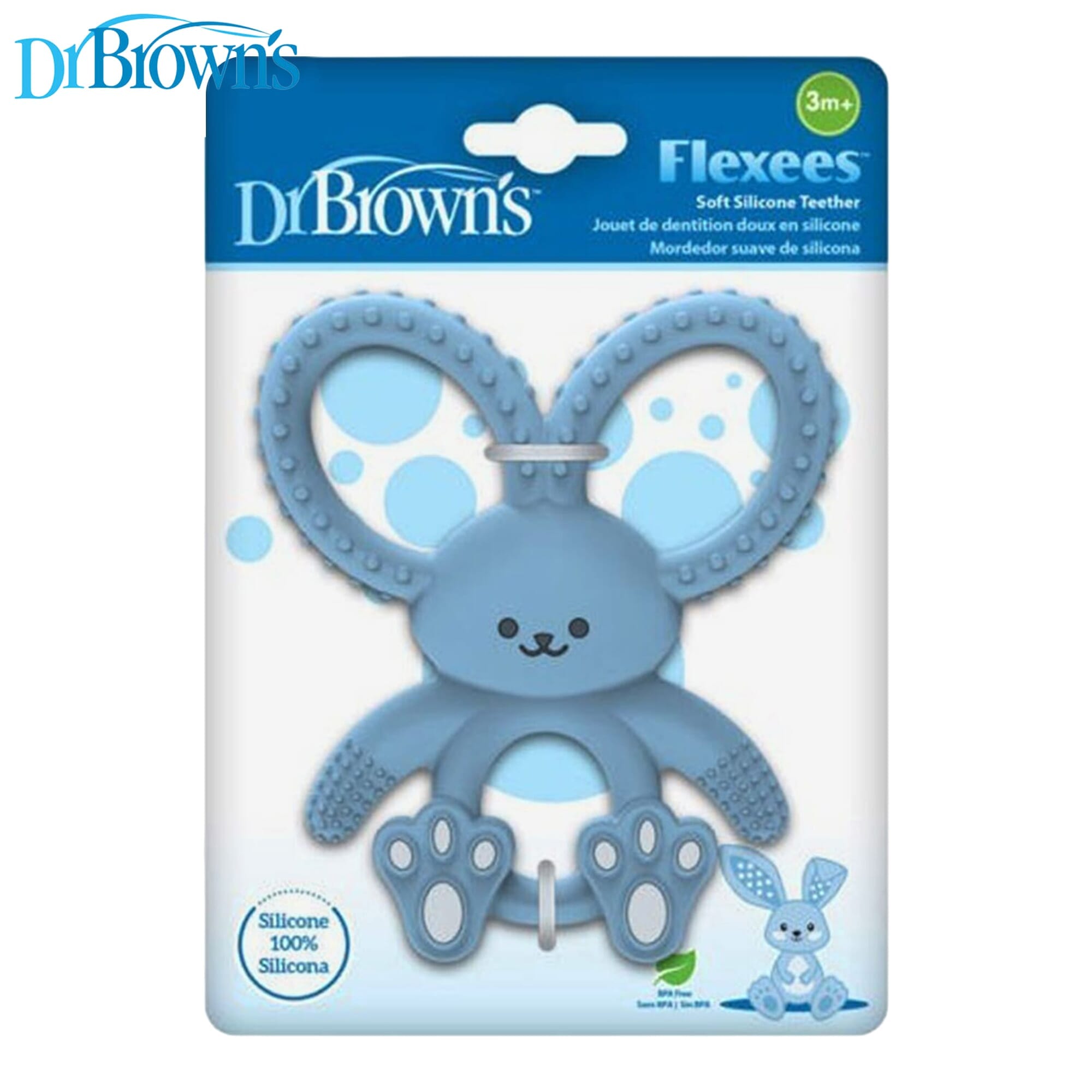 Dr Brown's Bunny Long Limbed Silicone Teether, Blue, CPKG TE021-INTL(3m+) - image 4
