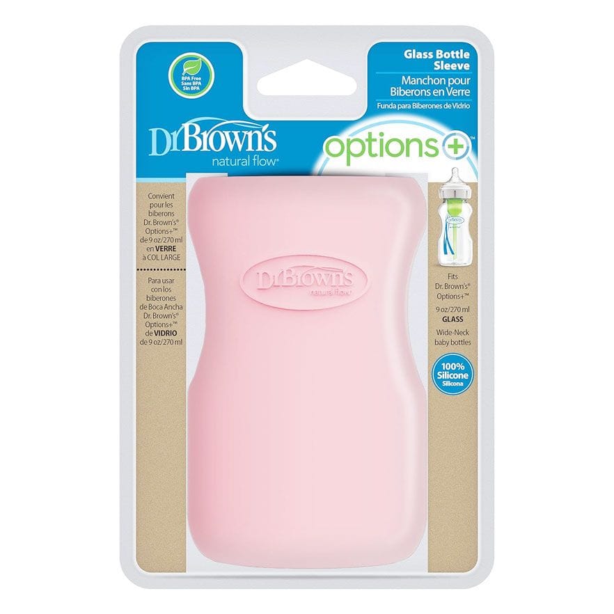 Dr Brown's 9oz Wide-Neck Glass Bottle Sleeve - Lt Pink AC086 - image 3