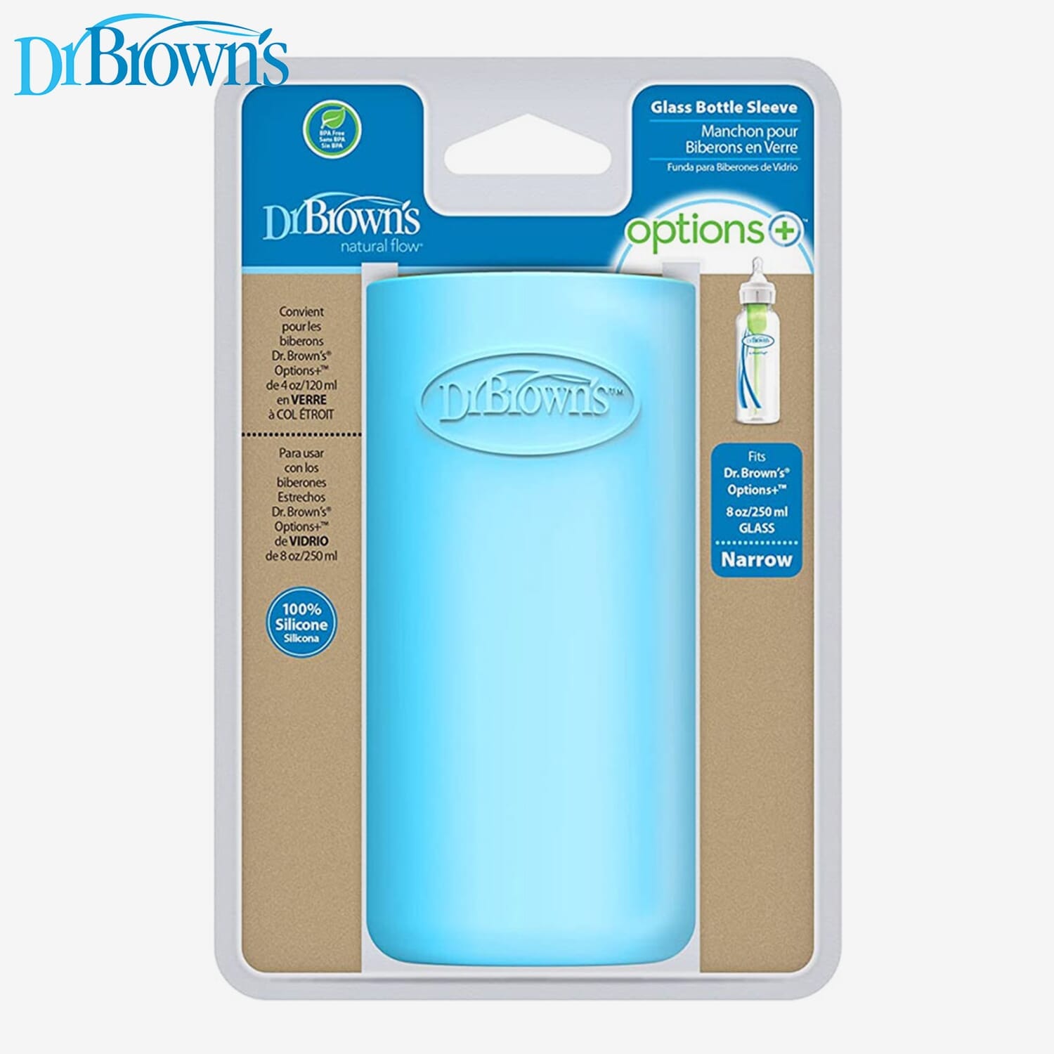 Dr Brown's 8oz / 250mL Narrow Glass Bottle Sleeve - Blue AC204 - image 4