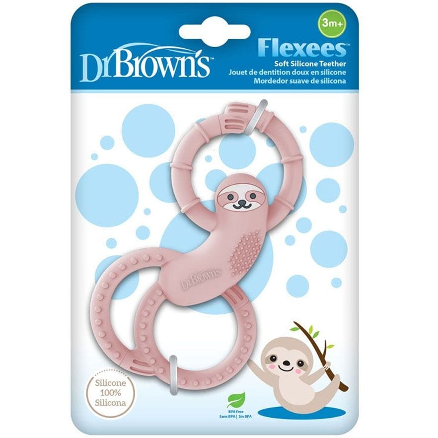Dr Brown's Sloth Long Limbed Silicone Teether, Pink, CPKG TE010-INTL(3m+) - image 1
