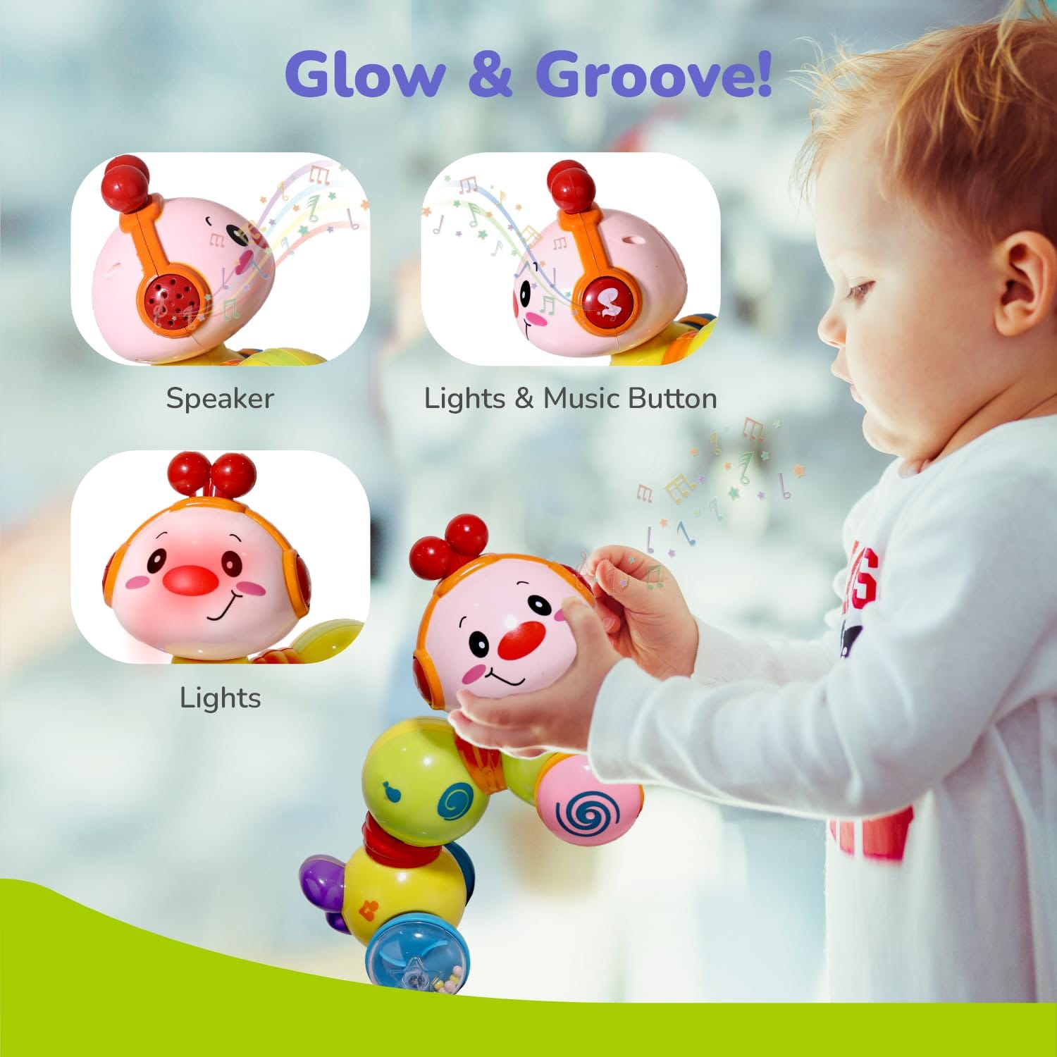 R for Rabbit Orapple Wiggle Colorful Musical Push Toy for Kids(1-3), OROWGM01 / OROWYM01 - image 3