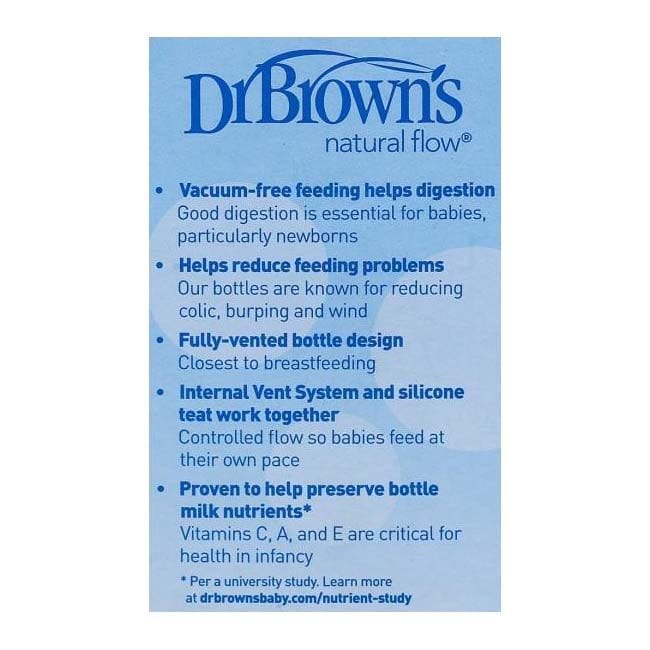 Dr Brown's Natural Flow Narrow Anti Colic Premium Flow 0m+ 60 ml, SB2100-GBX - image 1