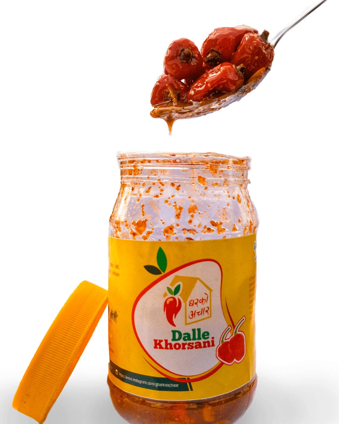 Ghar Ko Achar Spicy Dalle Khorsani Achar 350gm - image 1