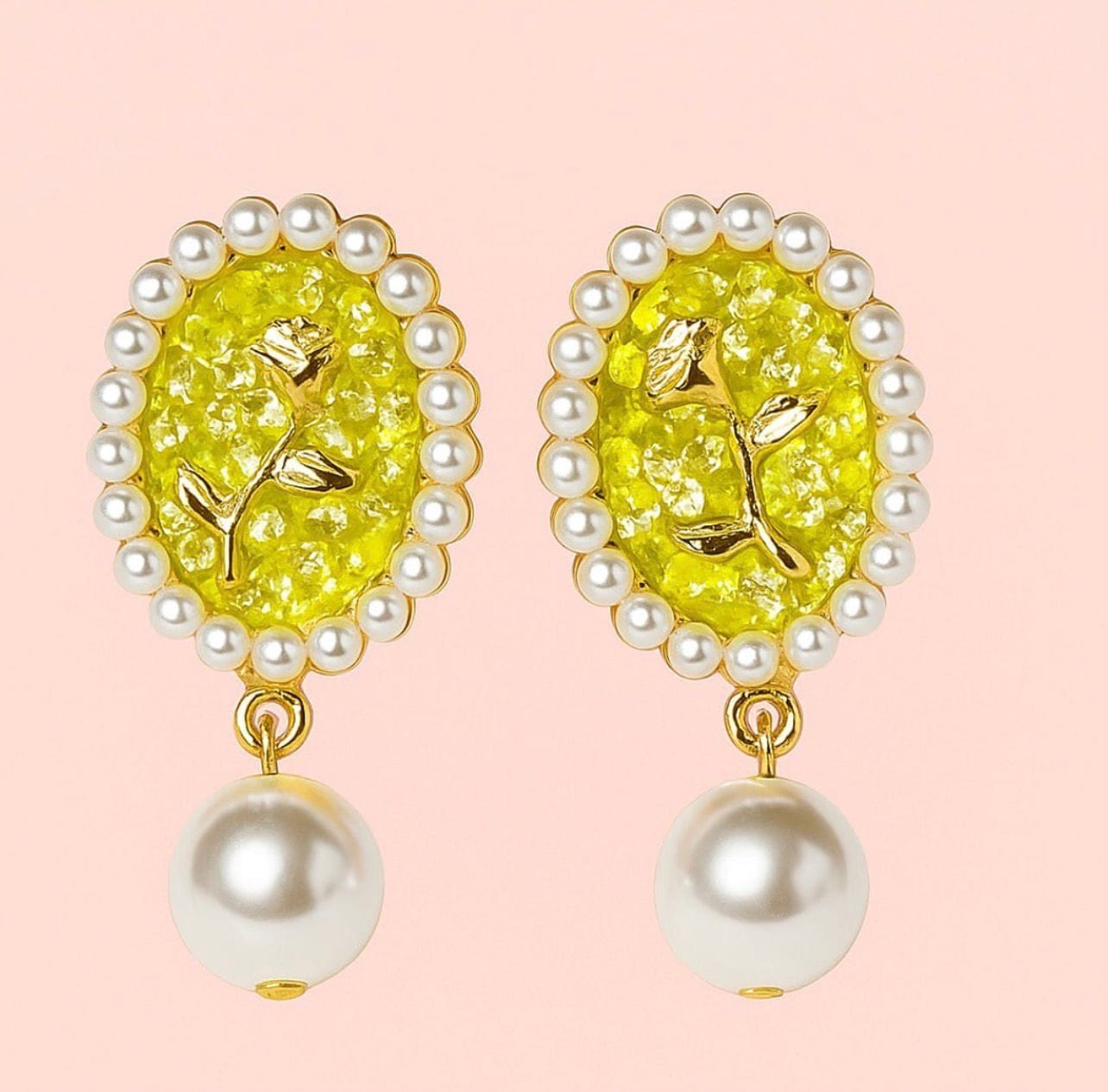 Vintage Hong Kong Style Monet Rose Flower Pearl Hoop Earrings for Women Super Fairy Tempered Internet - image 1