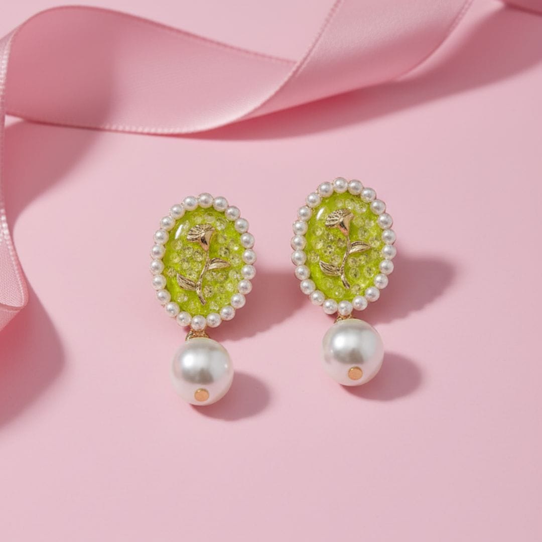 Vintage Hong Kong Style Monet Rose Flower Pearl Hoop Earrings for Women Super Fairy Tempered Internet - image 2