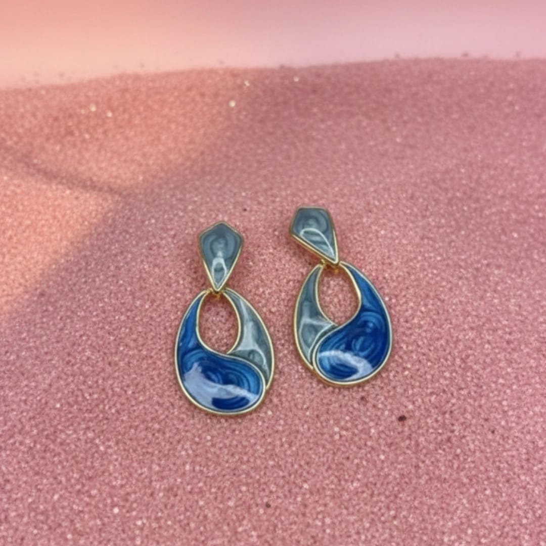 Trendy Gold-Plated Geometric Drop Earrings - image 2