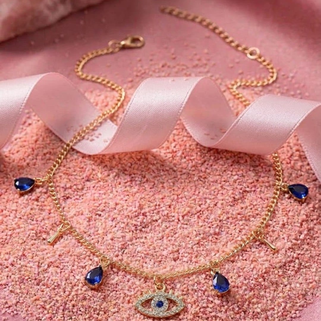 The Diva Box “Celestial Gaze” 18K Gold Plated Devil's Eye Necklace – Bohemian Crystal Evil Eye Pendant for Women - image 1