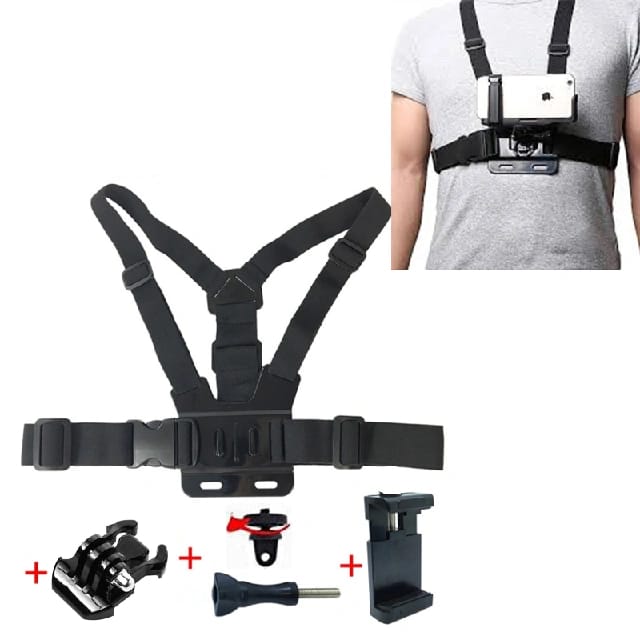 Universal Phone Chest Mount Harness Strap Holder POV Action Camera Mobile Vlog Recording Kit - image 1