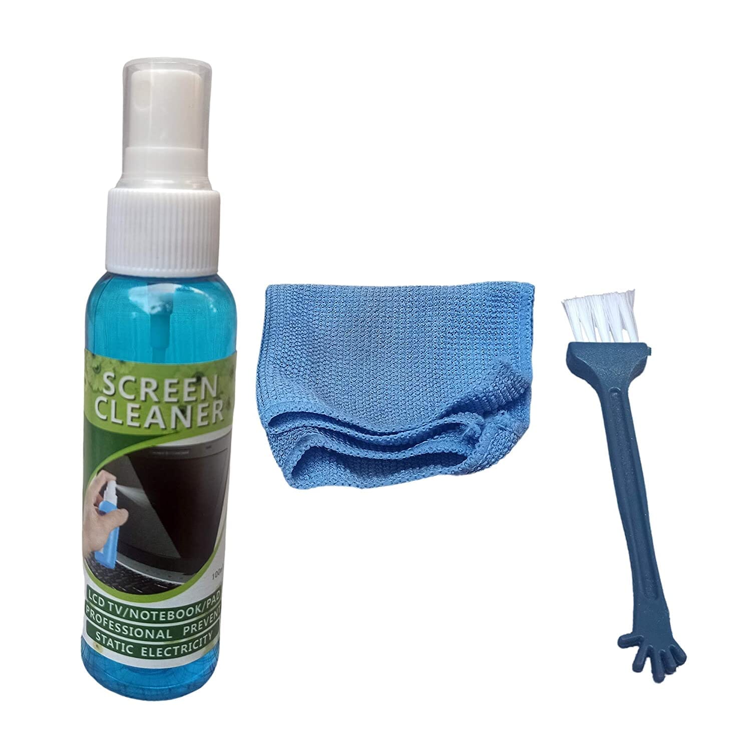 3 In 1 Screen Cleaning Kit Microfiber Cloth Brush Spray For Laptop Mobile TV LCD LED Cleaner Set - image 5