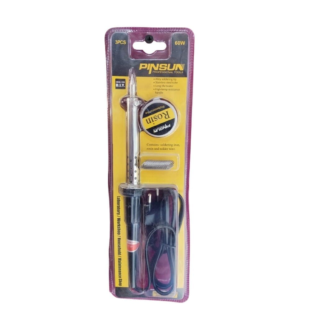 60W Electric Soldering Iron Kit With Solder Wire Flux DIY Repair Welding Tool - image 1