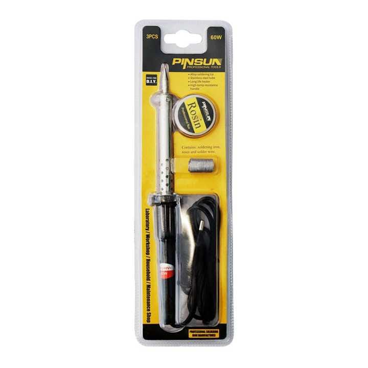 60W Electric Soldering Iron Kit With Solder Wire Flux DIY Repair Welding Tool - image 2