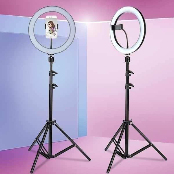 26cm LED Selfie Ring Light With 5ft Tripod Stand Phone Holder 3 Light Modes Dimmable Kit - image 1