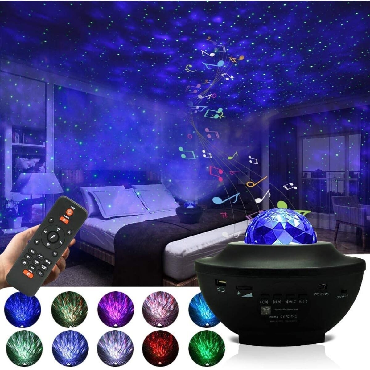 Galaxy Star Projector Light Bluetooth Speaker Night Lamp Remote Control Starry Sky LED Lamp - image 3