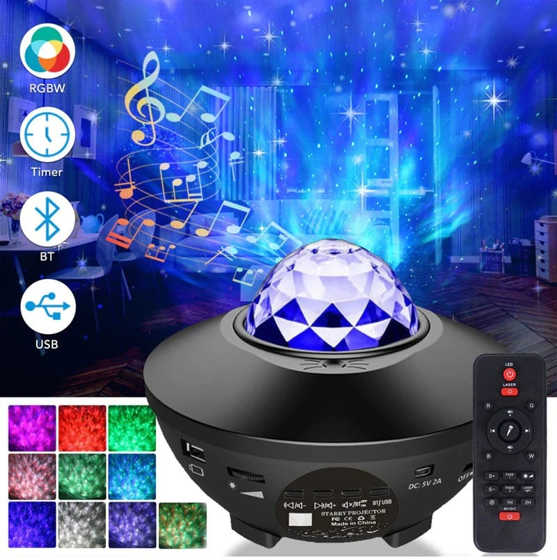 Galaxy Star Projector Light Bluetooth Speaker Night Lamp Remote Control Starry Sky LED Lamp - image 1