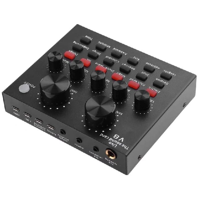 CartMax V8 Sound Card Live Streaming Audio Mixer USB Mic Echo Voice Changer For Mobile PC - image 1