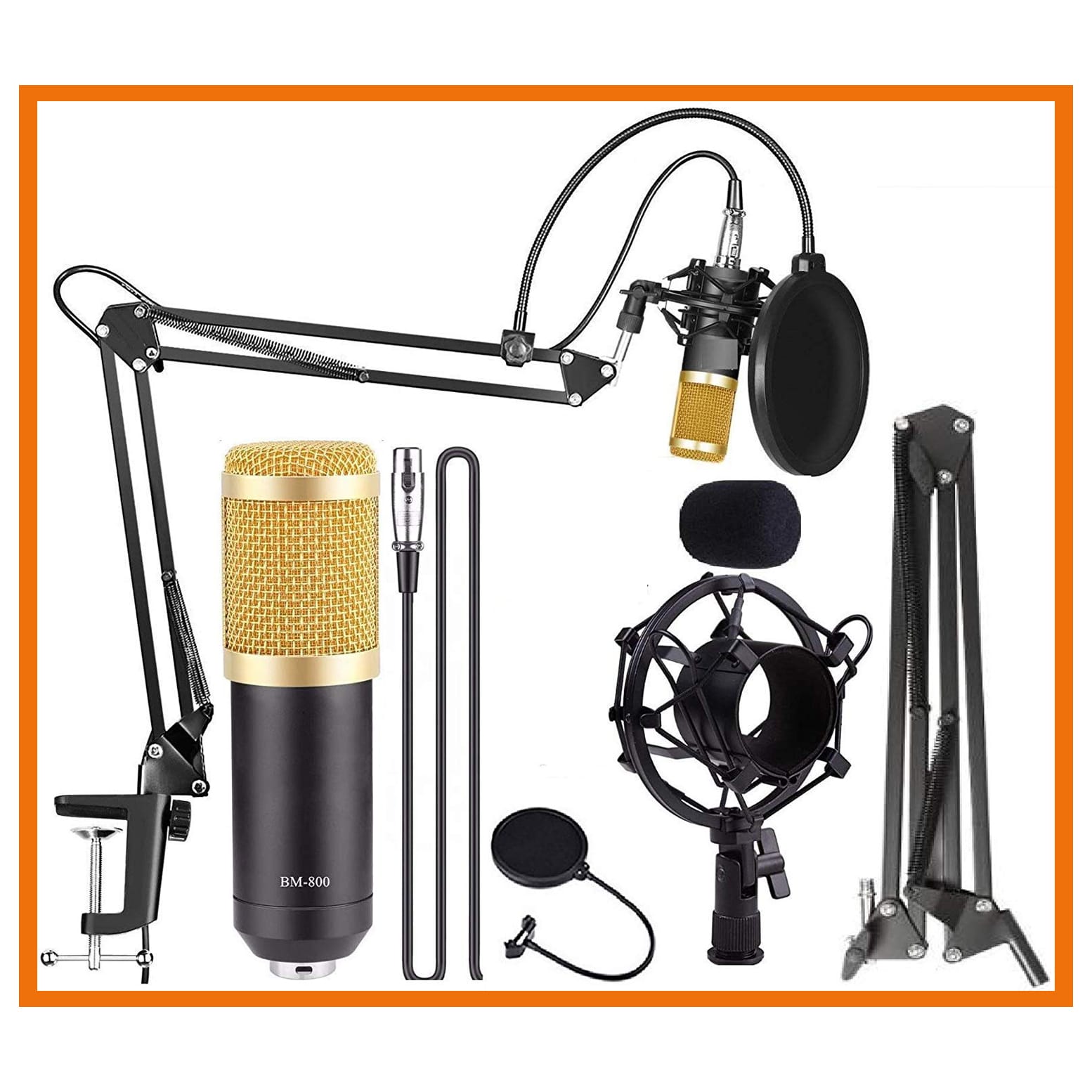 BM800 Professional Studio Condenser Microphone Full Set With Stand Pop Filter Recording Kit - image 4