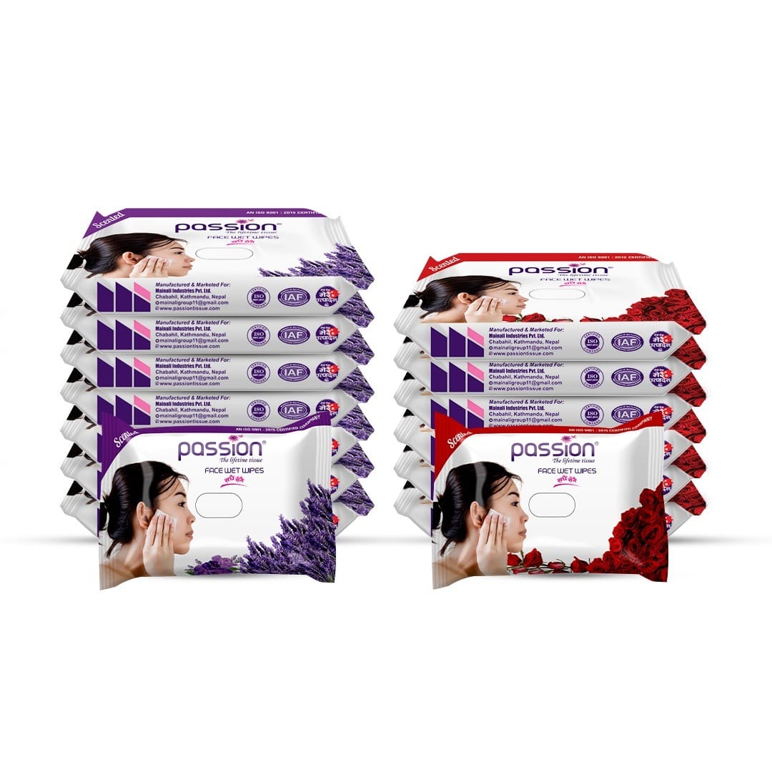 Passion Face Wet Wipes - 15 Pcs Family Pack - {Rose,Levender} - image 1