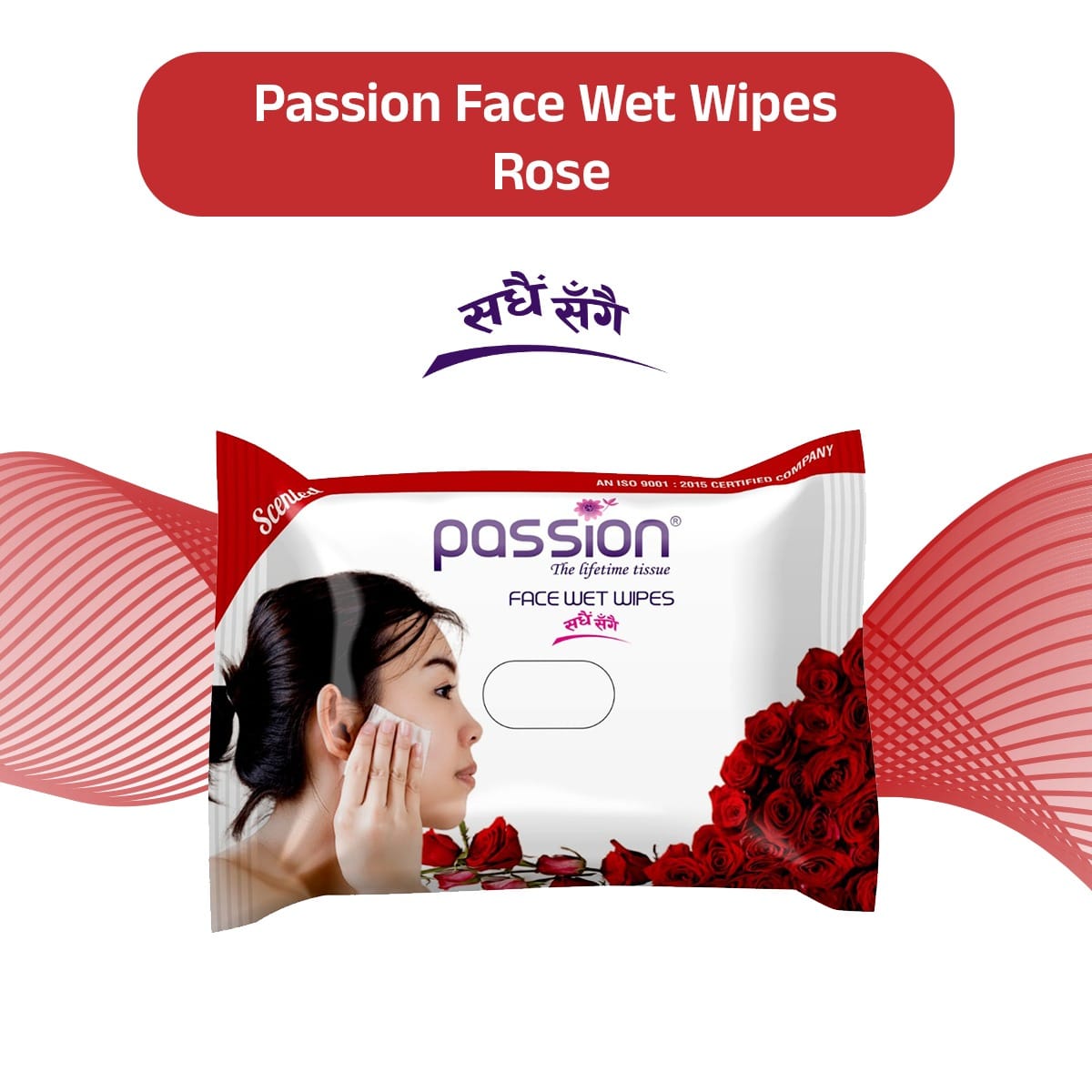 Passion Face Wet Wipes - 15 Pcs Family Pack - {Rose,Levender} - image 2