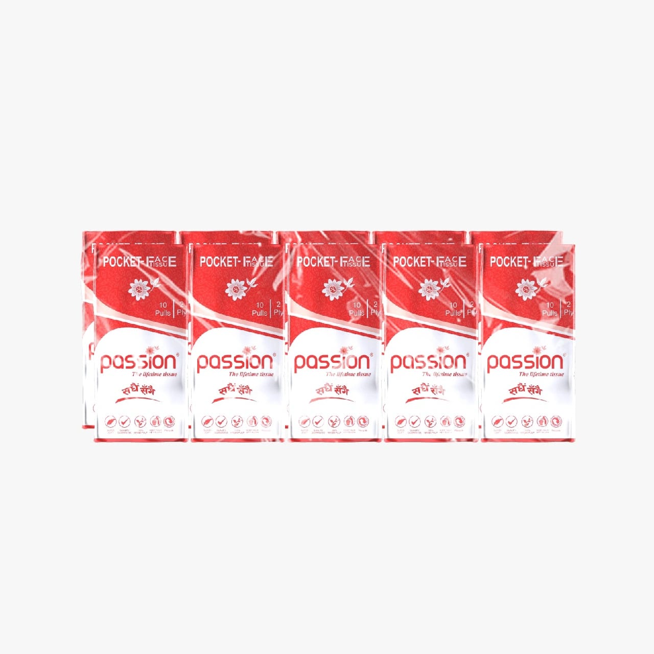 Passion Pocket Face Tissue 10 Pulls X 10 Packets Pack - image 1