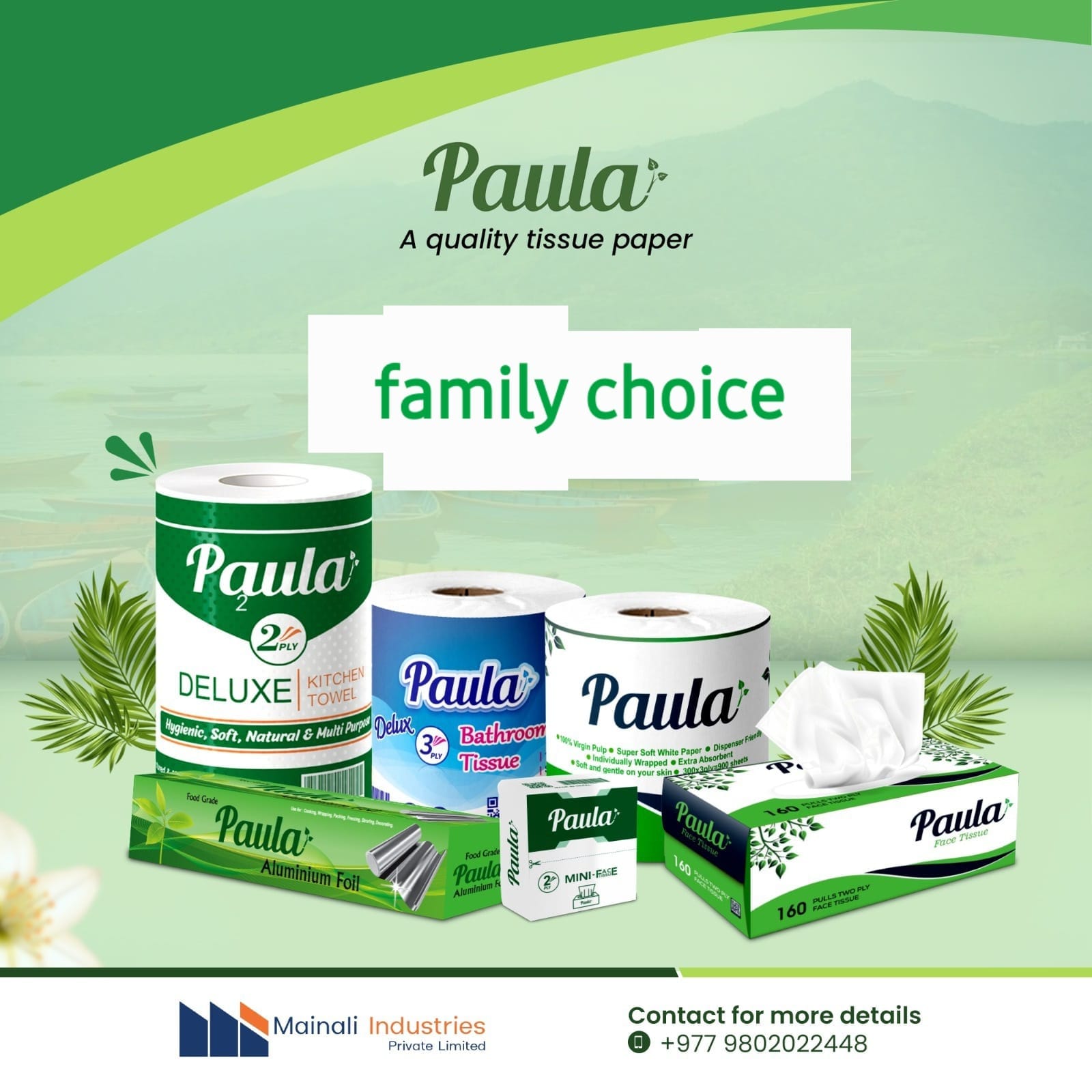 Paula Embossed 2 Ply Bathroom Tissue 450 Sheets - 10 Roll Family Pack - image 3