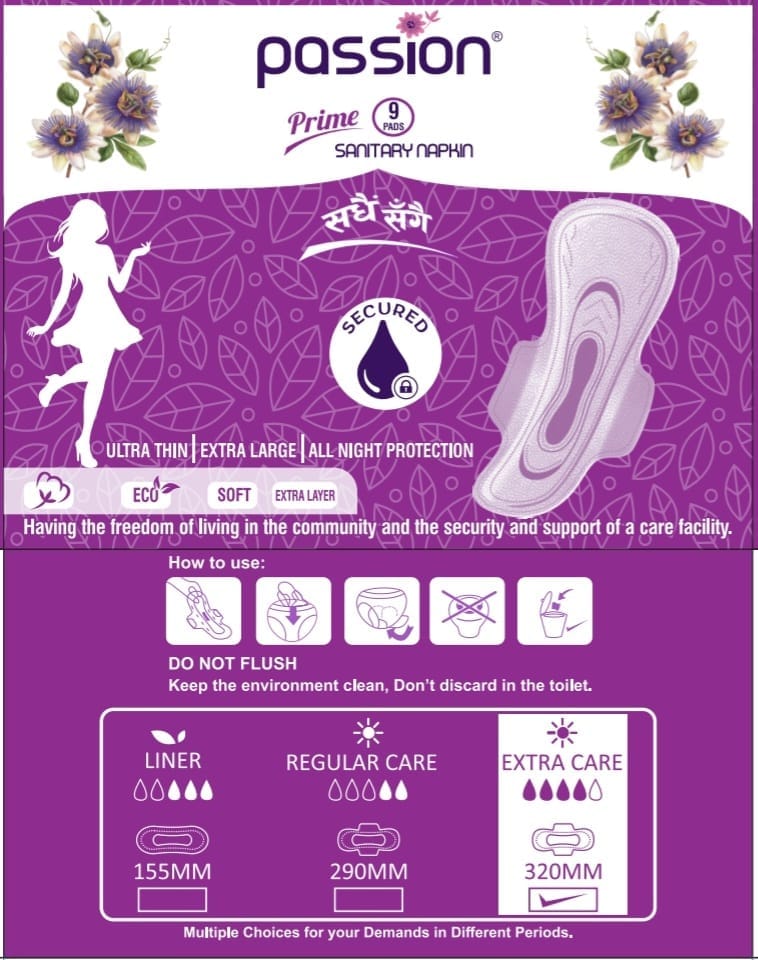 Passion Ultra Thin Double Extra Large All Night Protection Sanitary Pad - Prime 9 Pcs Pack - image 2