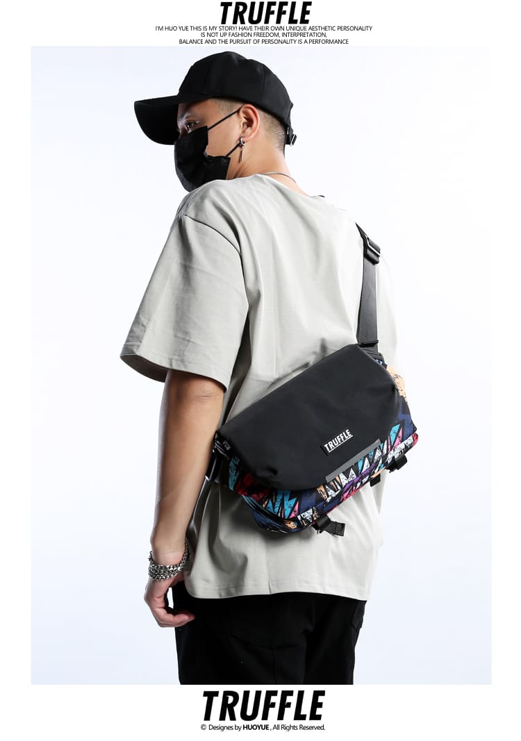 TRUFFLE Graffiti Printed Crossbody Bag For Unisex T2318D - image 2