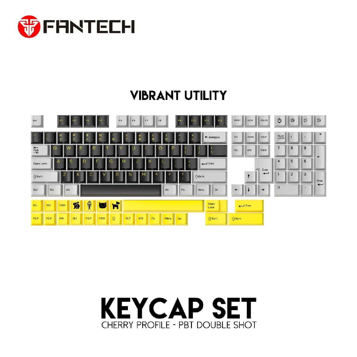 ACK01 KEYCAPS SET PBT DUAL-SHOT VIBRANT UTILITY CHERRY PROFILE