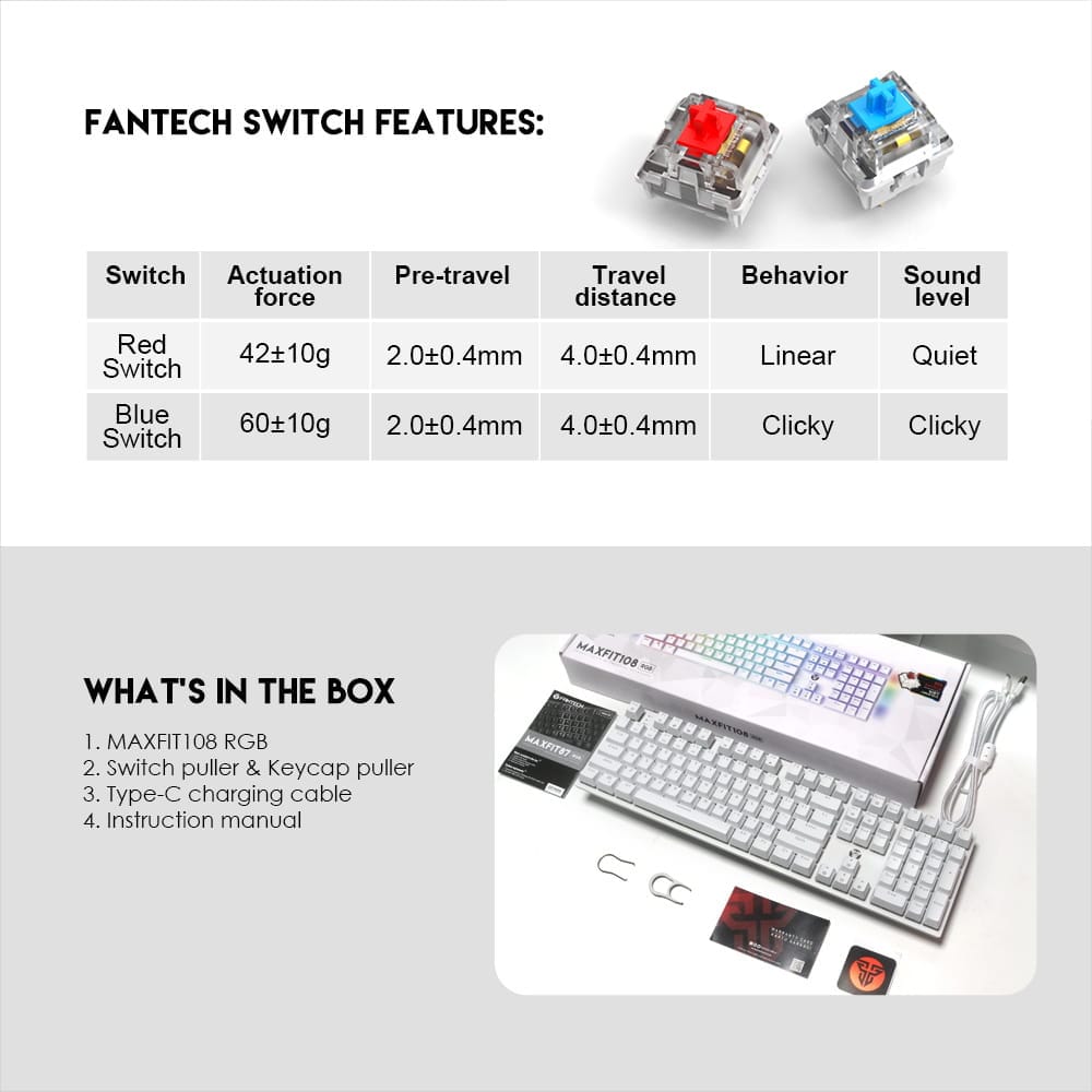 MAXFIT108 MK855 RGB HOTSWAPPABLE WIRED MECHANICAL KEYBOARD - image 3