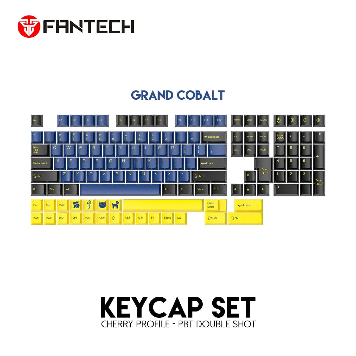 ACK01 KEYCAPS SET PBT DUAL-SHOT GRAND COBALT CHERRY PROFILE