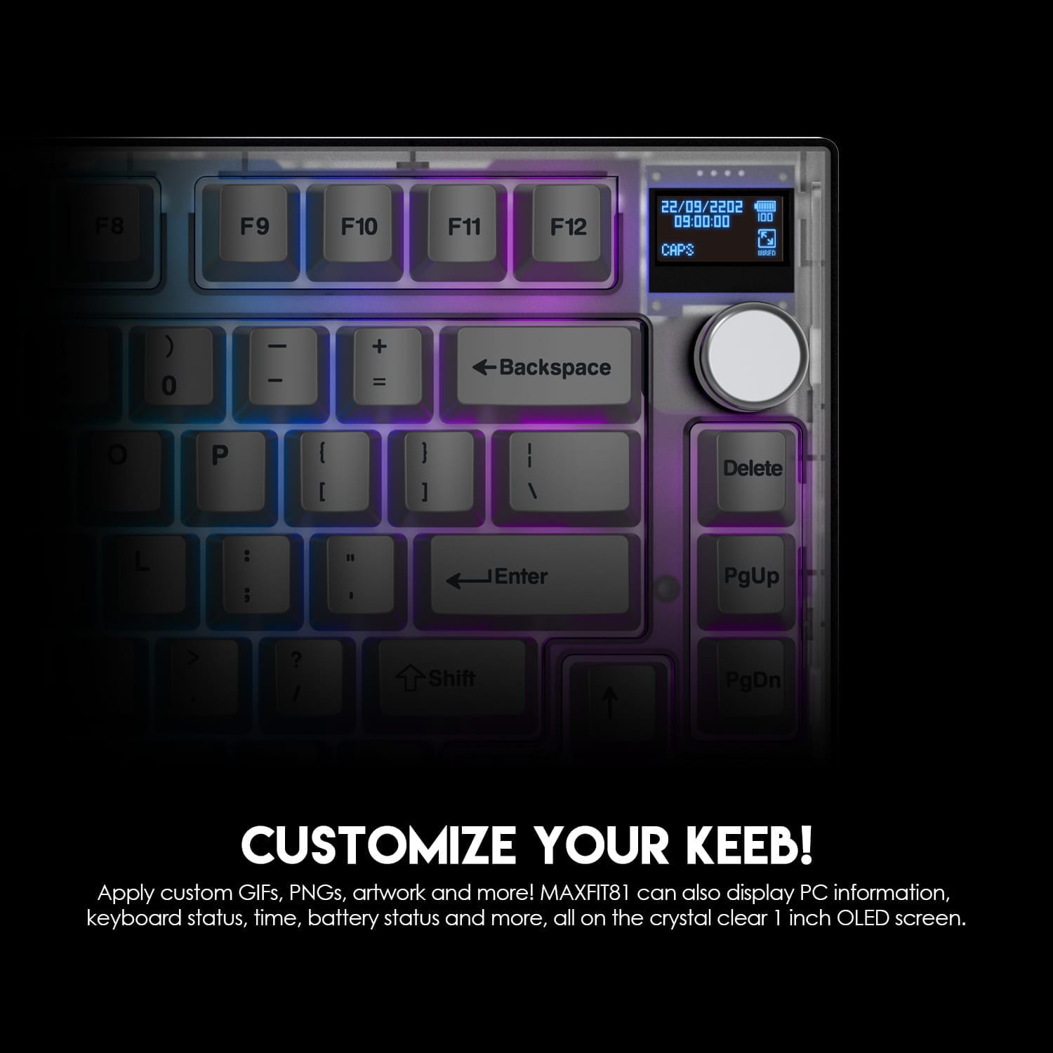 MAXFIT81 MK910 FROST WIRELESS MODULAR MECHANICAL KEYBOARD PBT - image 2