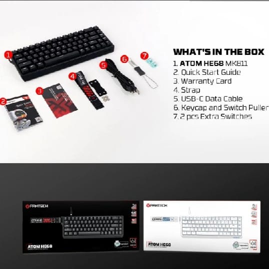 Fantech Atom HE68 MK811 Magnetic Wired Keyboard - image 3