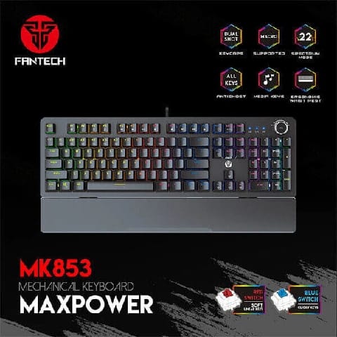 MAXPOWER MK853 V2 RGB MECHANICAL KEYBOARD WITH WRIST REST - image 1