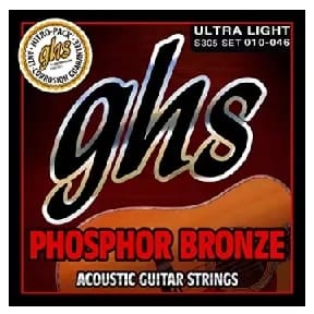 GHS Strings S305 Phosphor Bronze - Ultra Light Acoustic Guitar Strings 010-046 - image 1